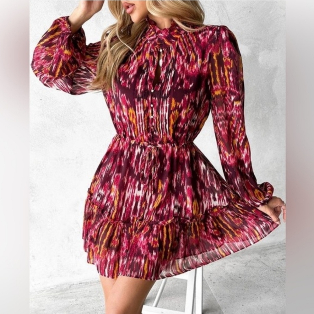 House of Harlow 1960 X Revolve Vibrant Long Sleeve Dress Size -2